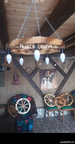 Lustre rustice din lemn 