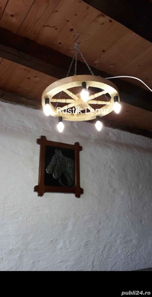 Lustre rustice din lemn  - imagine 7