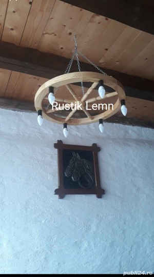 Lustre rustice din lemn  - imagine 8