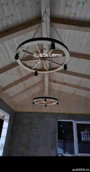 Lustre rustice din lemn  - imagine 5