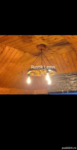 Lustre rustice din lemn  - imagine 4