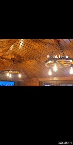 Lustre rustice din lemn  - imagine 8