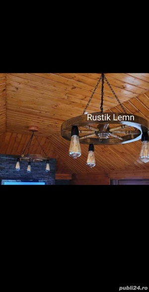 Lustre rustice din lemn  - imagine 6