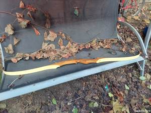 ARC pt sageti vintage,arc mare masiv din lemn,arc de panoplie de colectie-perfect functional - imagine 3