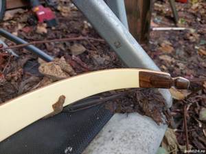 ARC pt sageti vintage,arc mare masiv din lemn,arc de panoplie de colectie-perfect functional - imagine 7