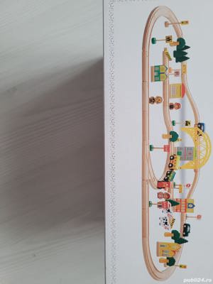 Vand Set Circuit de tren din lemn 112x45 cm, 80 Piese, 3 Ani+, NOU, Pret 149 Lei - imagine 4