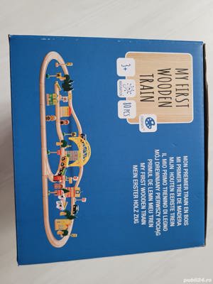 Vand Set Circuit de tren din lemn 112x45 cm, 80 Piese, 3 Ani+, NOU, Pret 149 Lei - imagine 7