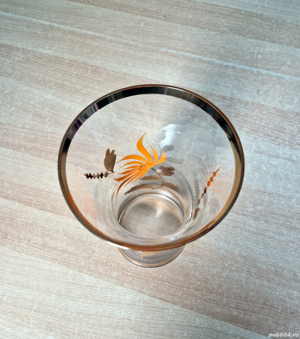 Vaza mare din sticla pictata manual si cu decoratiuni aurii - imagine 4