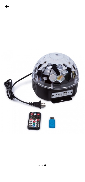 Glob disco cu proiectie de lumini, boxa si cititor de carduri integrate, telecomanda inclusa - imagine 3