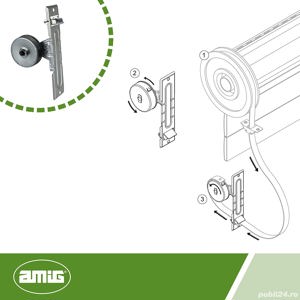 Colector compact din oțel pentru rulouri cu 1 tabletă, Amig - imagine 4