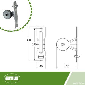 Colector compact din oțel pentru rulouri cu 1 tabletă, Amig - imagine 2