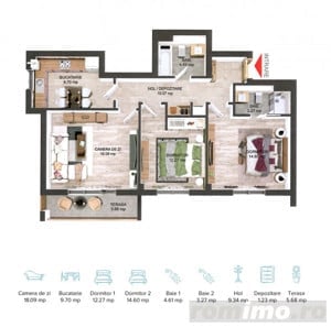 Apartament generos cu 3 camere,, in bloc nou, zona Coresi. - imagine 13