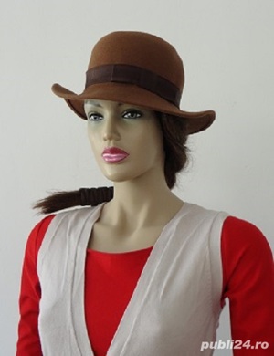 palarie da dama din fetru maron