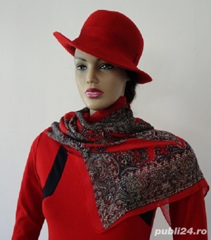 palarie de dama din fetru rosu - imagine 2