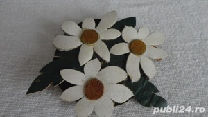 brosa unicat hand made din piele naturala