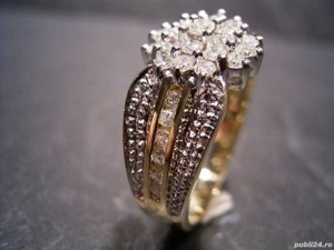 Inel Aur 14 Unisex Cu Diamante 0 80ct - imagine 2