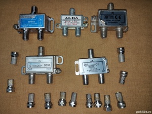 Splitter TV pentru cablu coaxial, 3 Iesiri, 1218 MHz, metallic + mufa spliter F 8.6 Crom/1321, (5 bu - imagine 8