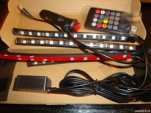 Lumina ambientala RGB 12v telecomanda interior auto transport gratuit