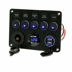 PANOU kit buton comutator 5 butoane on off AUTO voltmetru incarcator PRIZA AUTO 12V 24V - imagine 8