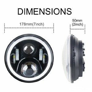 Far rotund moto LED faruri rotunde auto Jeep Wrangler Suzuki Samurai Nissan Patrol Y60 - imagine 3