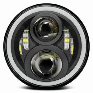Far rotund moto LED faruri rotunde auto Jeep Wrangler Suzuki Samurai Nissan Patrol Y60 - imagine 7