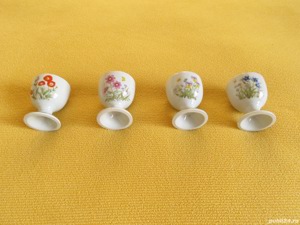 Set 4 suporturi pentru ou, imprimate cu motive florale - imagine 6