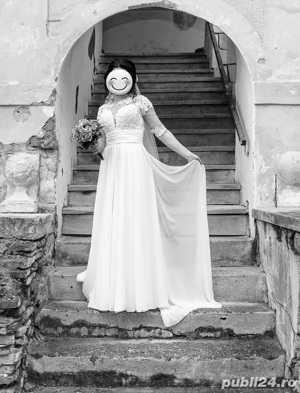 Rochie mireasa model simple A-line pret 2000 lei - imagine 2