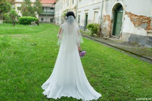 Rochie mireasa model simple A-line pret 2000 lei - imagine 5