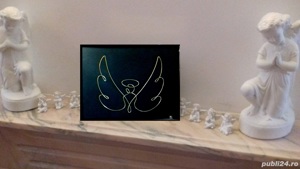 Tablou Inger, sculptura in fir continuu de sarma non-tarnish auriu de 1 mm - imagine 2