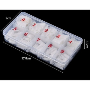 Unghii,tipsuri false la set de 500 bucati,10 dimensiuni a 50 buc,material acril,alb,nou. - imagine 2