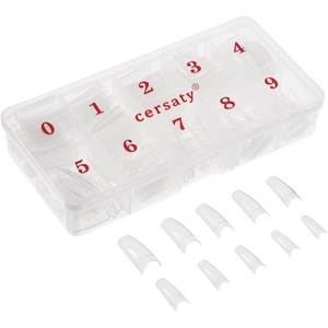 Unghii,tipsuri false la set de 500 bucati,10 dimensiuni a 50 buc,material acril,alb,nou. - imagine 4