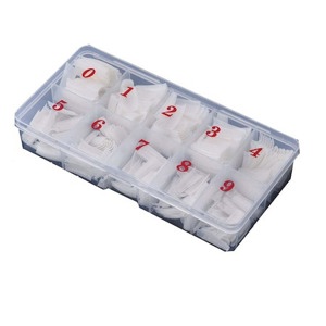 Unghii,tipsuri false la set de 500 bucati,10 dimensiuni a 50 buc,material acril,alb,nou. - imagine 3