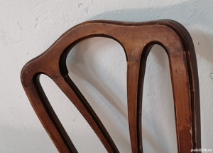 Scaun foarte vechi din lemn masiv de stejar - imagine 5