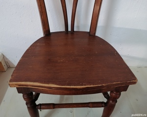 Scaun foarte vechi din lemn masiv de stejar - imagine 7