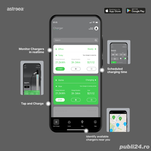 Statie verticala de incarcare masini electrice Astreea® Self Standing Charger, o priza de 22 kw - imagine 8