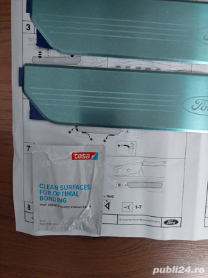 ornament praguri aluminiu ford puma +vopsea originala de retus SOLAR SILVER - imagine 3