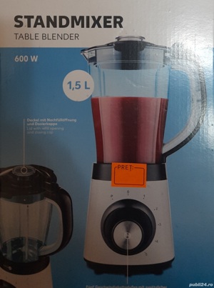 Blender 600 w cu 5 trepte, 1,5 l, cutite otel inoxidabil,Nou! - imagine 3
