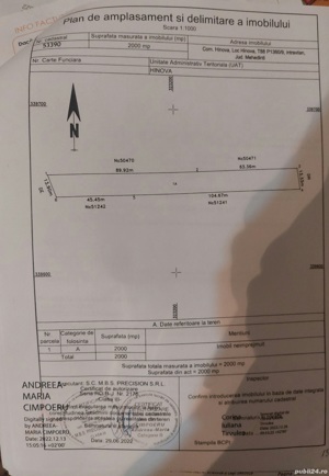 Teren intravilan 2000m2 in Comuna Hinova situat pe DN56A - imagine 2