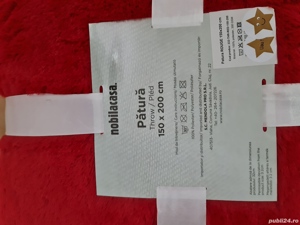 Patura Furry Rosu pufoasa noi ambalate 150x 200 cm - imagine 4