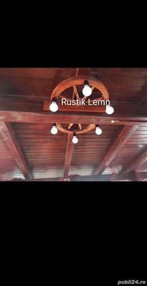 Lustre rustice din lemn  - imagine 5