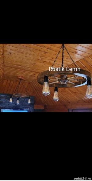Lustre rustice din lemn  - imagine 8
