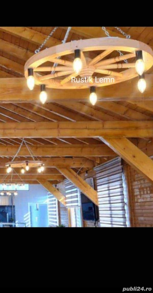 Lustre rustice din lemn  - imagine 4