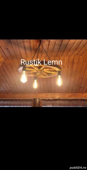 Lustre rustice din lemn  - imagine 7