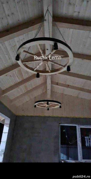 Lustre rustice din lemn  - imagine 6