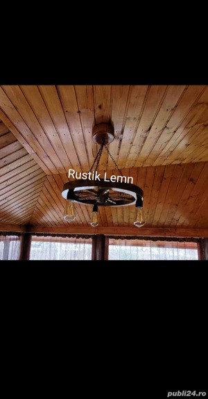 Lustre rustice din lemn 