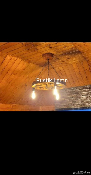 Lustre rustice din lemn  - imagine 9