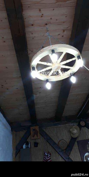 Lustre rustice din lemn  - imagine 5