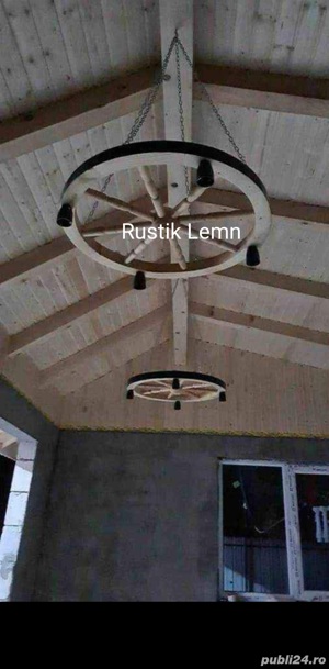 Lustre rustice din lemn  - imagine 9