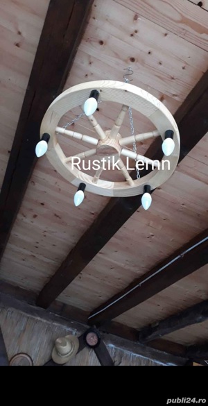 Lustre rustice din lemn  - imagine 7