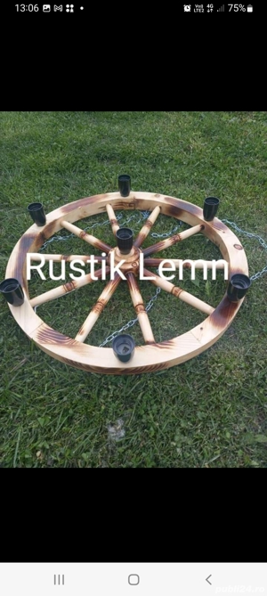 Lustre rustice din lemn  - imagine 9